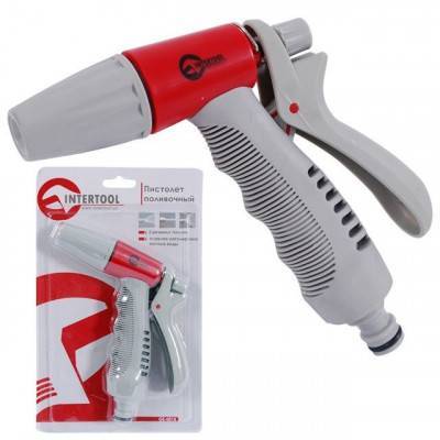 Будкрам купити Пистолет-распылитель для полива с плавной регулировкой потока воды. ABS, PP, TPR, BRASS INTERTOOL GE-0015