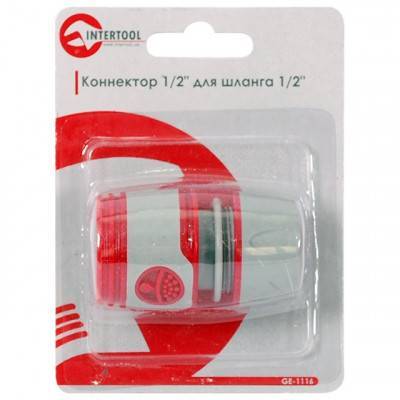 Будкрам купить Коннектор 1/2" для шланга 1/2" INTERTOOL GE-1116 Коннектор 1/2" для шланга 1/2" INTERTOOL GE-1116 2