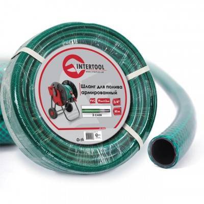 Будкрам купить Шланг для полива 3-х слойный 3/4", 50 м, армированный PVC INTERTOOL GE-4046 Шланг для полива 3-х слойный 3/4", 50 м, армированный PVC INTERTOOL GE-4046 1_small