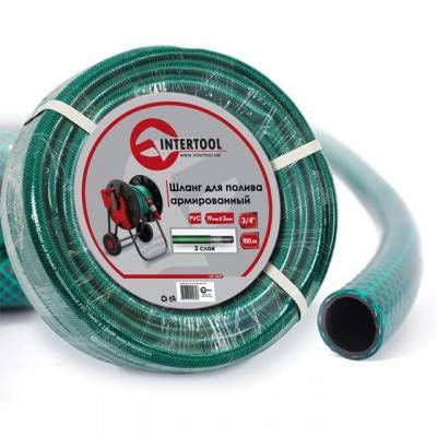 Будкрам купить Шланг для полива 3-х слойный 3/4", 100 м, армированный PVC INTERTOOL GE-4047 Шланг для полива 3-х слойный 3/4", 100 м, армированный PVC INTERTOOL GE-4047 1_small