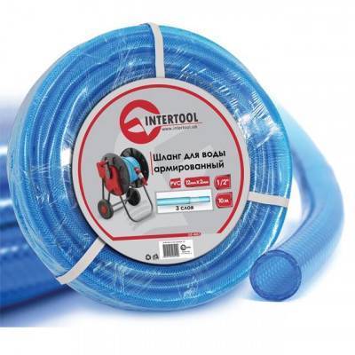 Будкрам купить Шланг для воды 3-х слойный 1/2", 10 м, армированный, PVC INTERTOOL GE-4051 Шланг для воды 3-х слойный 1/2", 10 м, армированный, PVC INTERTOOL GE-4051 1_small