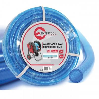 Будкрам купить Шланг для воды 3-х слойный 3/4", 10 м, армированный, PVC INTERTOOL GE-4071 Шланг для воды 3-х слойный 3/4", 10 м, армированный, PVC INTERTOOL GE-4071 1_small