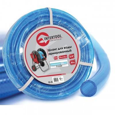 Будкрам купить Шланг для воды 3-х слойный 3/4", 30 м, армированный PVC INTERTOOL GE-4075 Шланг для воды 3-х слойный 3/4", 30 м, армированный PVC INTERTOOL GE-4075 1_small