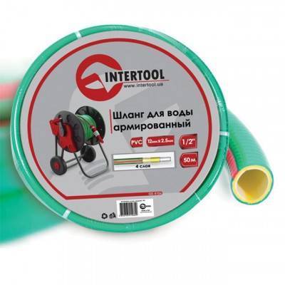 Будкрам купить Шланг для воды 4-х слойный 1/2", 50 м, армированный, PVC INTERTOOL GE-4106 Шланг для воды 4-х слойный 1/2", 50 м, армированный, PVC INTERTOOL GE-4106 1_small