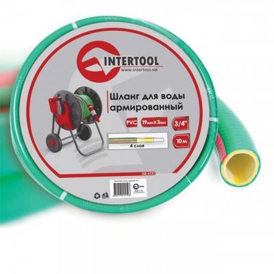 Будкрам купить Шланг для воды 4-х слойный 3/4", 10 м, армированный, PVC INTERTOOL GE-4121 Шланг для воды 4-х слойный 3/4", 10 м, армированный, PVC INTERTOOL GE-4121 1_small