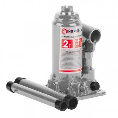 Будкрам купить Домкрат "столбик" одноштоковый 2т, в пластиковом кейсе INTERTOOL GT0051