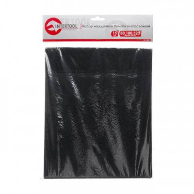 Будкрам купить Набор наждачной бумаги влагостойкой 15 шт (80.180.320) INTERTOOL HT-0031