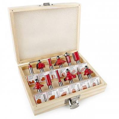 Будкрам купить Набор фрез по дереву 12 ед. INTERTOOL HT-0071