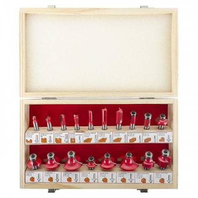 Будкрам купить Набор фрез по дереву, 18 шт. INTERTOOL HT-0073