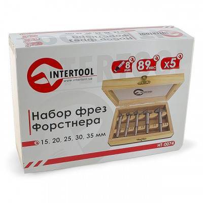 Будкрам купить Набор фрез Форстнера, 5 шт. INTERTOOL HT-0074 Набор фрез Форстнера, 5 шт. INTERTOOL HT-0074 6