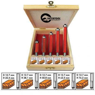 Будкрам купить Набор фрез кромочных прямых, 5 шт. INTERTOOL HT-0076 Набор фрез кромочных прямых, 5 шт. INTERTOOL HT-0076 9