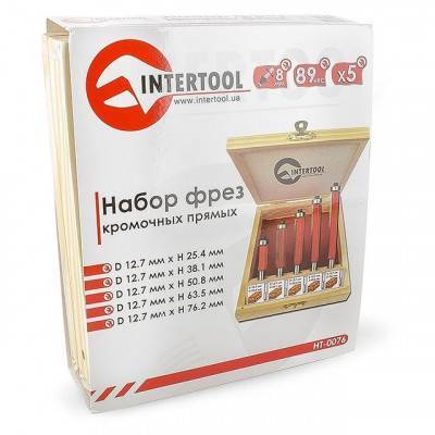 Будкрам купить Набор фрез кромочных прямых, 5 шт. INTERTOOL HT-0076