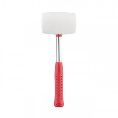 Будкрам купити Киянка резиновая 680 г. 80 мм, белая резина, металлич. ручка INTERTOOL HT-0235