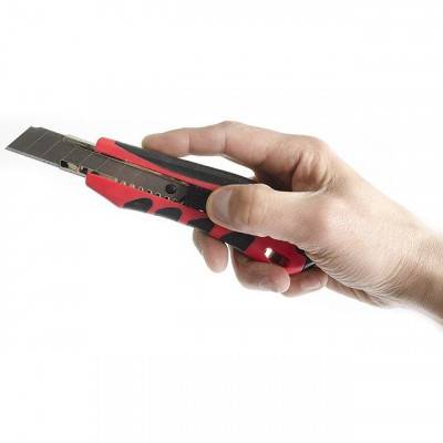 Будкрам купить Нож с отломным лезвием 18 мм, металлическая направляющая, противоскользящий корпус, дробилка INTERTOOL HT-0506 Нож с отломным лезвием 18 мм, металлическая направляющая, противоскользящий корпус, дробилка INTERTOOL HT-0506 8