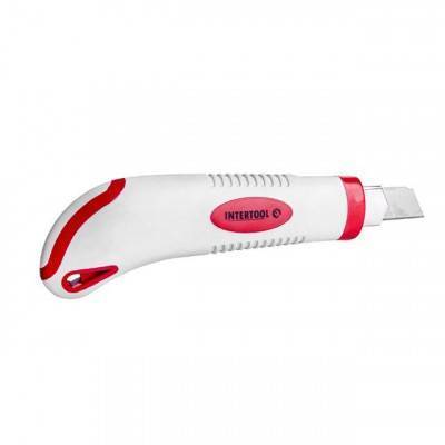 Будкрам купить Нож с 3-мя отломными лезвиями 18 мм, металлическая направляющая, противоскользящий корпус. INTERTOOL HT-0508 Нож с 3-мя отломными лезвиями 18 мм, металлическая направляющая, противоскользящий корпус. INTERTOOL HT-0508 5