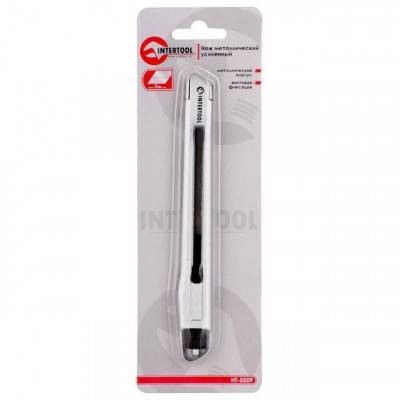 Будкрам купить Нож металлический усиленный, 9 мм INTERTOOL HT-0509 Нож металлический усиленный, 9 мм INTERTOOL HT-0509 10