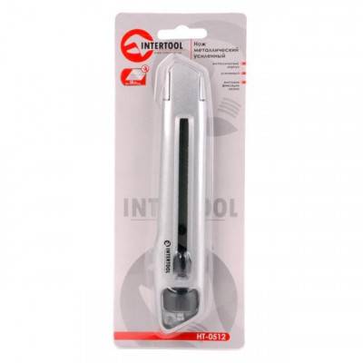 Будкрам купить Нож металлический усиленный с винтовой фиксацией лезвия INTERTOOL HT-0512 Нож металлический усиленный с винтовой фиксацией лезвия INTERTOOL HT-0512 6