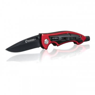 Будкрам купить Нож складной 206 мм, ручка алюминий + пластик, 4 отверточные насадки. INTERTOOL HT-0592