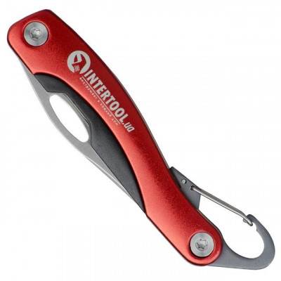 Будкрам купити Нож складной 194 мм, ручка с алюминиевыми вставками, карабин. INTERTOOL HT-0596 Нож складной 194 мм, ручка с алюминиевыми вставками, карабин. INTERTOOL HT-0596 3