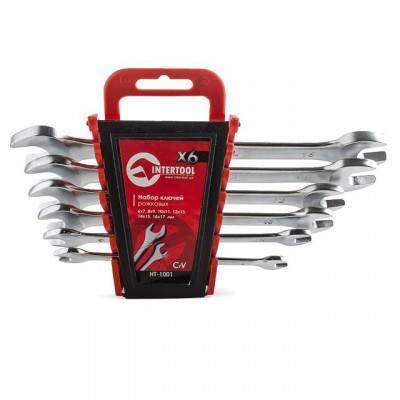 Будкрам купити Набор рожковых ключей 6 шт., 6-17 мм Cr-V INTERTOOL HT-1001 Набор рожковых ключей 6 шт., 6-17 мм Cr-V INTERTOOL HT-1001 6