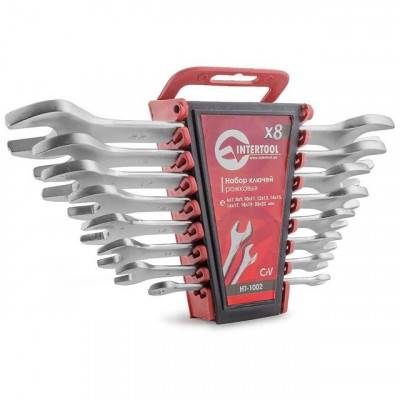 Будкрам купить Набор рожковых ключей 8 шт., 6-22 мм Cr.-V. INTERTOOL HT-1002 Набор рожковых ключей 8 шт., 6-22 мм Cr.-V. INTERTOOL HT-1002 5