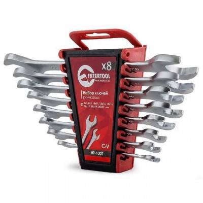 Будкрам купить Набор рожковых ключей 8 шт., 6-22 мм Cr.-V. INTERTOOL HT-1002