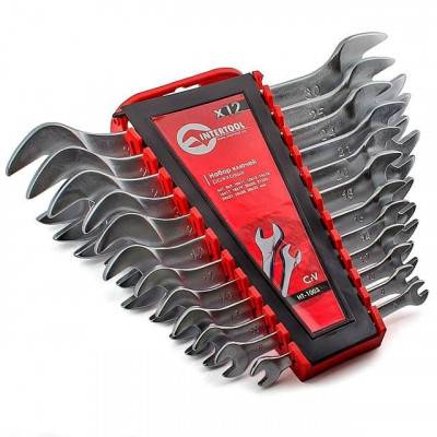 Будкрам купить Набор рожковых ключей 12 шт., 6-32 мм Cr.-V. INTERTOOL HT-1003