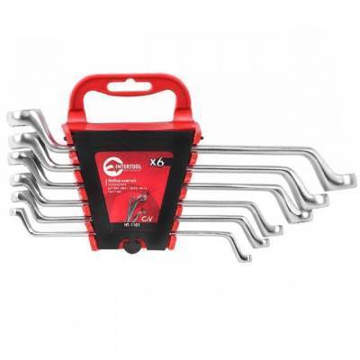 Будкрам купити Набор накидных ключей 6 шт., 6-17 мм Cr-V INTERTOOL HT-1101