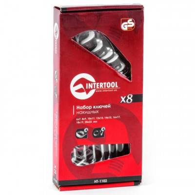 Будкрам купить Набор ключей накидных 8 ед., 6-22 мм Cr-V INTERTOOL HT-1102 Набор ключей накидных 8 ед., 6-22 мм Cr-V INTERTOOL HT-1102 2