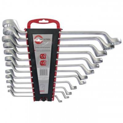 Будкрам купити Набор ключей накидных 12 ед., 6-32 мм Cr-V INTERTOOL HT-1103