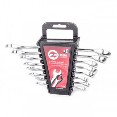 Будкрам купити Набор ключей комбинированных 8 ед., 8-19 мм Cr-V INTERTOOL HT-1202