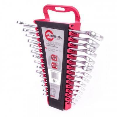 Будкрам купить Набор ключей комбинированных 15 ед. 6-19, 22 мм Cr-V INTERTOOL HT-1204 Набор ключей комбинированных 15 ед. 6-19, 22 мм Cr-V INTERTOOL HT-1204 3