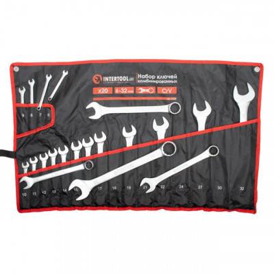 Будкрам купити Набор ключей комбинированных 20ед., 6-32мм Cr-V INTERTOOL HT-1253 Набор ключей комбинированных 20ед., 6-32мм Cr-V INTERTOOL HT-1253 3