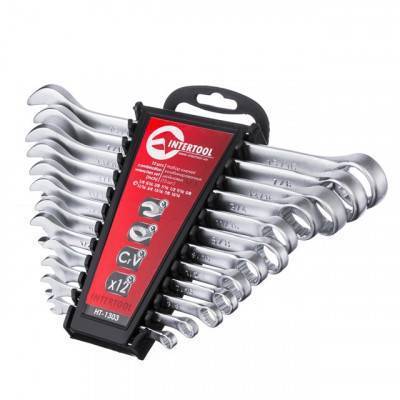 Будкрам купити Набор ключей комбинированных 12 ед. дюймовых 1/4''-15/16'' INTERTOOL HT-1303
