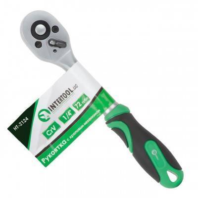 Будкрам купить Рукоятка с храповым механизмом на 72 зуба 1/4", Cr-v. INTERTOOL HT-2124 Рукоятка с храповым механизмом на 72 зуба 1/4", Cr-v. INTERTOOL HT-2124 2