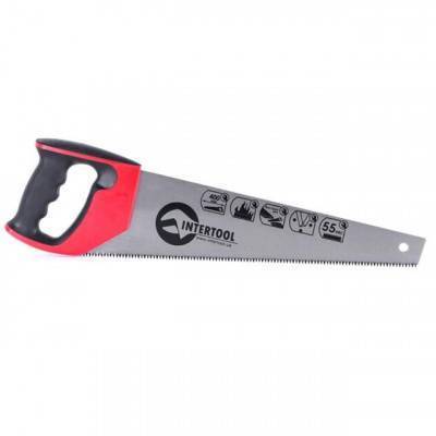 Будкрам купить Ножовка по дереву 400 мм с каленым зубом, 3-ая заточка 7 зуб.x1" INTERTOOL HT-3104
