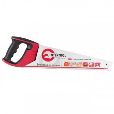 Будкрам купить Ножовка по дереву 400 мм с тефлоновым покрытием, каленый зуб, 3-ая заточка INTERTOOL HT-3107 Ножовка по дереву 400 мм с тефлоновым покрытием, каленый зуб, 3-ая заточка INTERTOOL HT-3107 3