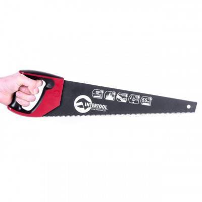 Будкрам купить Ножовка по дереву 450 мм с тефлоновым покрытием, каленый зуб, 3-ая заточка INTERTOOL HT-3108 Ножовка по дереву 450 мм с тефлоновым покрытием, каленый зуб, 3-ая заточка INTERTOOL HT-3108 2