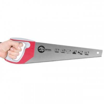 Будкрам купити Ножовка по дереву 400 мм с каленым зубом, 3-ая заточка 11 зуб.x1" INTERTOOL HT-3161 Ножовка по дереву 400 мм с каленым зубом, 3-ая заточка 11 зуб.x1" INTERTOOL HT-3161 2