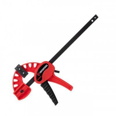 Будкрам купить Струбцина автомат 100*30мм, усилие зажима до 10 кг INTERTOOL HT-6110