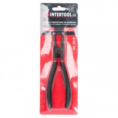 Будкрам купить Щипцы для снятия и установки стопорных колец 180 мм, изогнутые на разжим, 40CrV, фосфатированные. INTERTOOL HT-7019 Щипцы для снятия и установки стопорных колец 180 мм, изогнутые на разжим, 40CrV, фосфатированные. INTERTOOL HT-7019 6