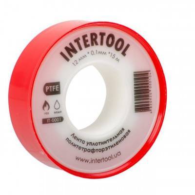 Будкрам купить Лента тефлоновая, фум (политетрафторэтиленовая) 15 м*0.1 мм*12 мм, 0.2 г/см³ INTERTOOL IT-0001 Лента тефлоновая, фум (политетрафторэтиленовая) 15 м*0.1 мм*12 мм, 0.2 г/см³ INTERTOOL IT-0001 2