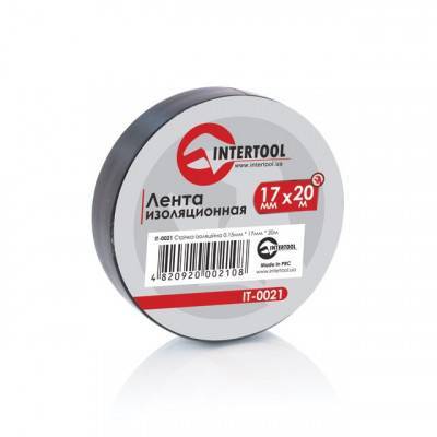 Будкрам купить Лента изоляционная 0,15 мм x 17 мм x 20 м черная INTERTOOL IT-0021