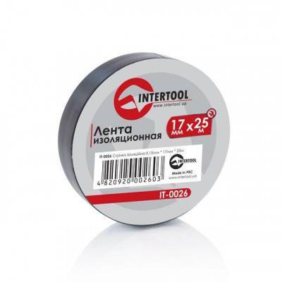 Будкрам купить Лента изоляционная 0,15 мм x 17 мм x 25 м черная INTERTOOL IT-0026