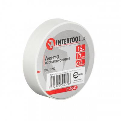 Будкрам купить Лента изоляционная 0.15мм*17мм*15м белая INTERTOOL IT-0043