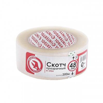 Будкрам купить Скотч прозрачный 48мм*200м*52мкм INTERTOOL KT-0904