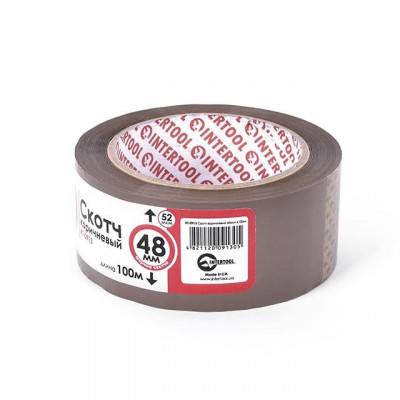 Будкрам купить Скотч коричневый 48мм*100м*52мкм INTERTOOL KT-0913 Скотч коричневый 48мм*100м*52мкм INTERTOOL KT-0913 2