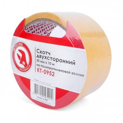 Будкрам купить Скотч двухсторонний 50 мм*10 м на полипропиленовой основе INTERTOOL KT-0952 Скотч двухсторонний 50 мм*10 м на полипропиленовой основе INTERTOOL KT-0952 3