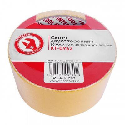 Будкрам купить Скотч двухсторонний 50 мм*10 м на тканевой основе INTERTOOL KT-0962 Скотч двухсторонний 50 мм*10 м на тканевой основе INTERTOOL KT-0962 3