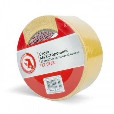 Будкрам купить Скотч двухсторонний 50 мм*25 м на тканевой основе INTERTOOL KT-0963 Скотч двухсторонний 50 мм*25 м на тканевой основе INTERTOOL KT-0963 3